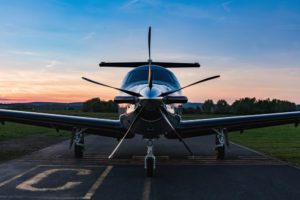 turboprop aircraft on the runway